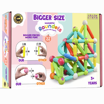 KIPA GAMING MagPlay Jumbo Pack: 36-Piece Big Size Magnetic Building Set - Exclusive Big Size, More Fun, More Learning - Ideal for Ages 3+ Years