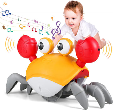 KIPA GAMING Toddyz Crawling Crab Baby Musical Toy: LED Lights, Rechargeable Battery, Interactive Learning for Toddlers & Infants | Tummy Time Dancing Toy