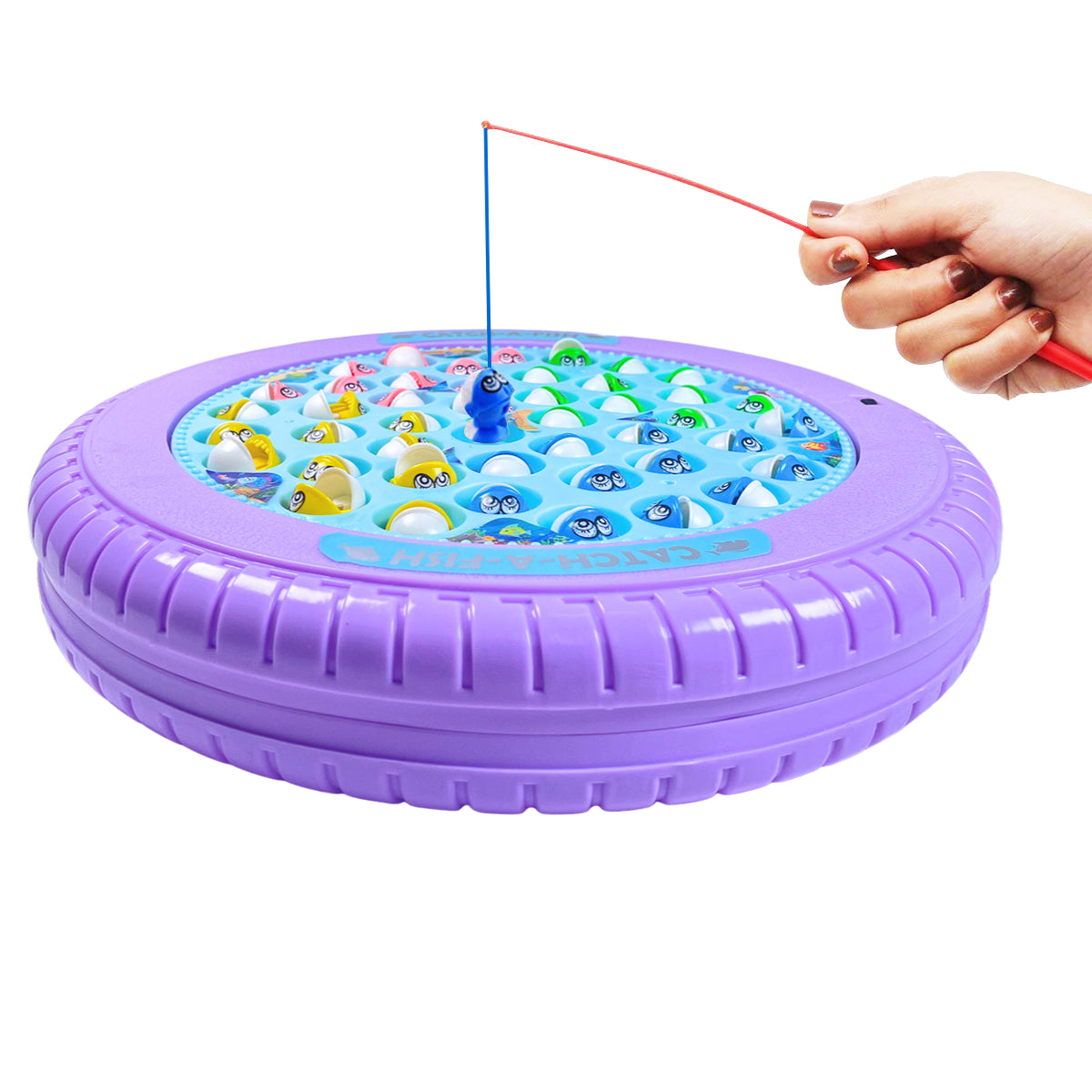 KIPA Gaming Fish Catching Game for Kids: Includes 45 Fishes, Big Round Pond  Catching Sticks Fun Activity in Lavender