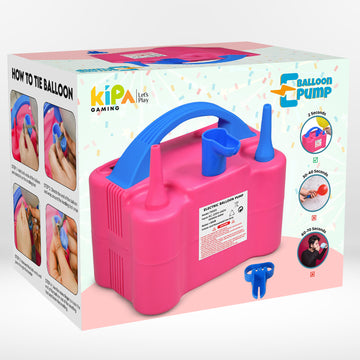 Kipa Gaming 220V 600W Dual Nozzle Electric Air Balloon Pump: Includes Fix and Tying Tool, Extra Hand-Tying Tool | Ideal for Parties and Decorations, Time-Saving Balloon Inflator