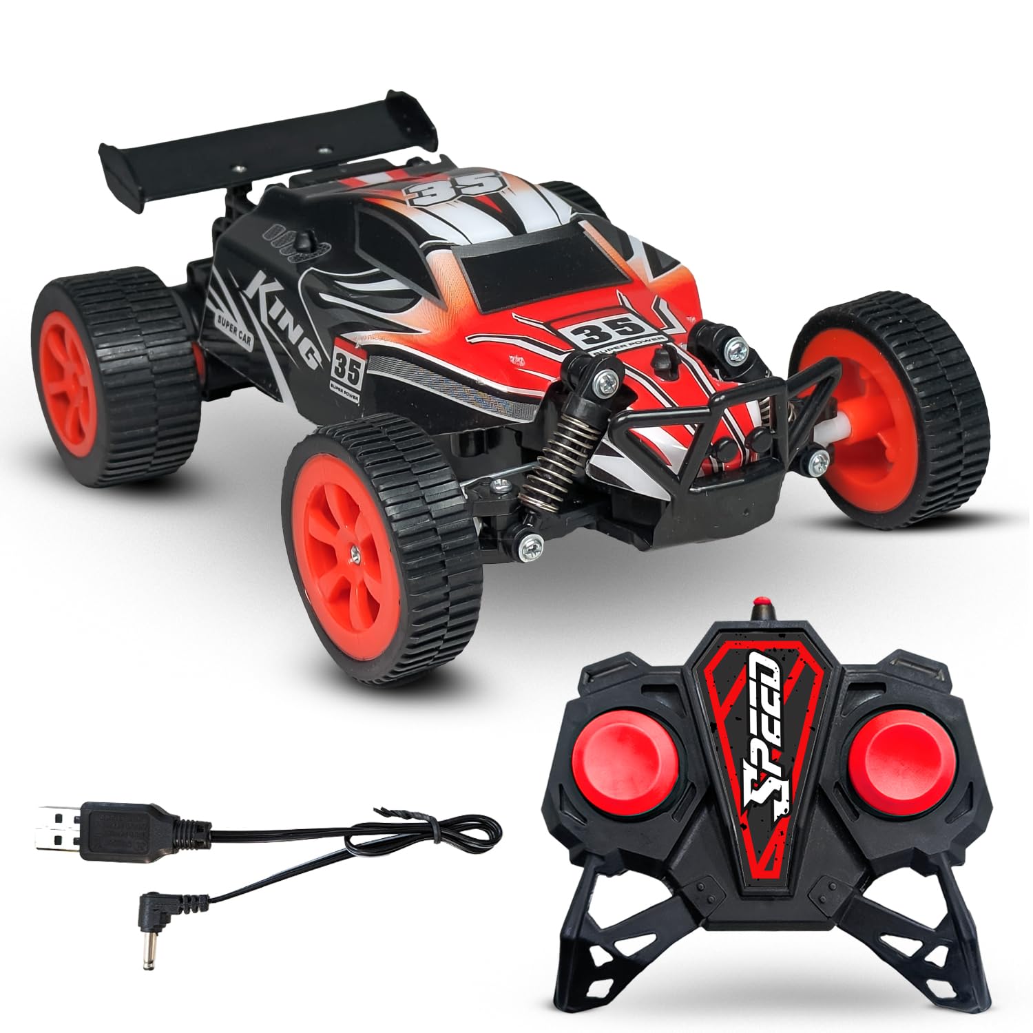 F1 RC Car High Speed Mini 1:24 Scale USB Rechargeable Remote Control Car for Kids | Racing Car with Lithium Battery - Red