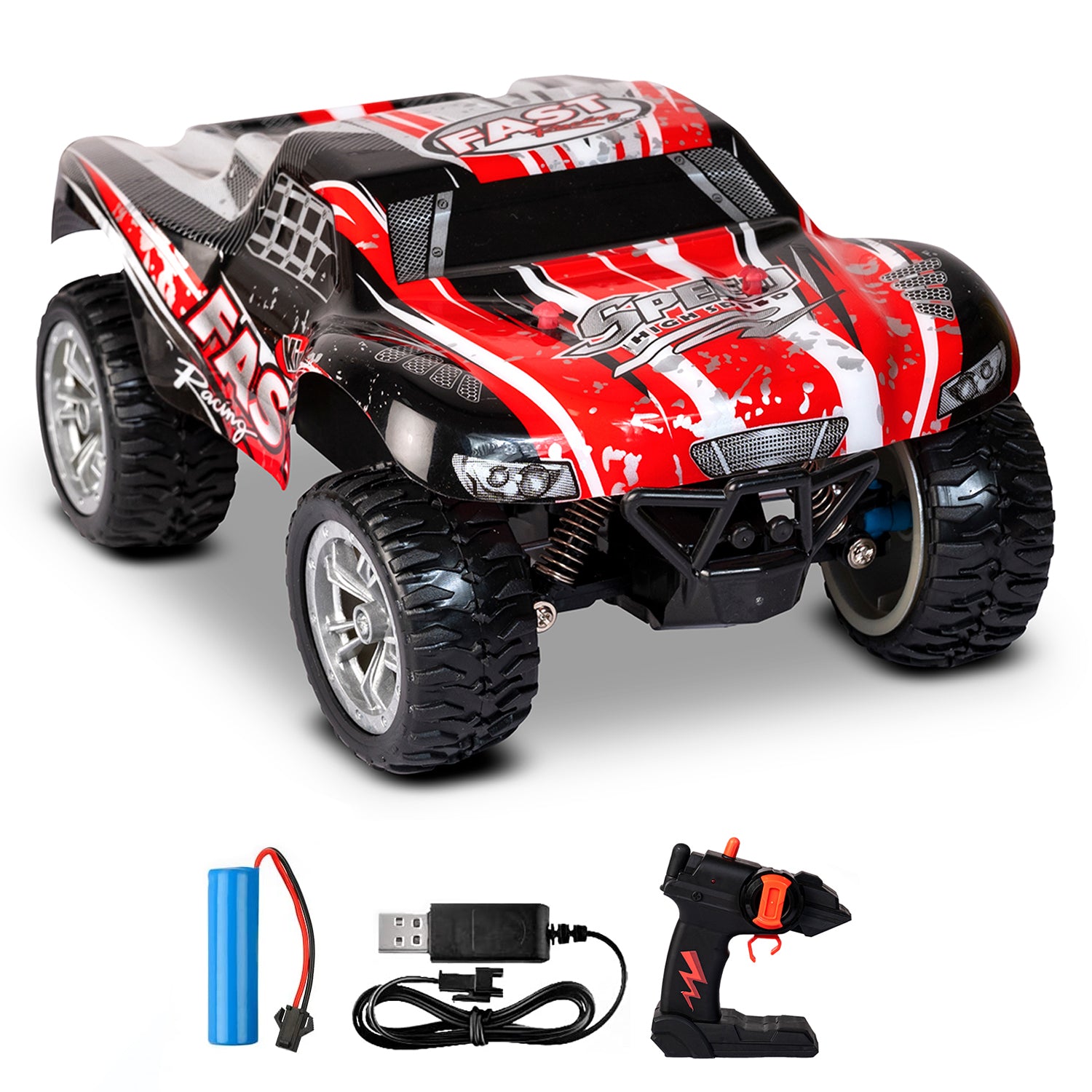 Kipa Gaming Rowdie Rodie Drifting Off-Road Remote Control Car | 2GHz Controller System RC Car | 1:24 Scale 2WD Racing Car for Kids | Boys 3+ Years - Red