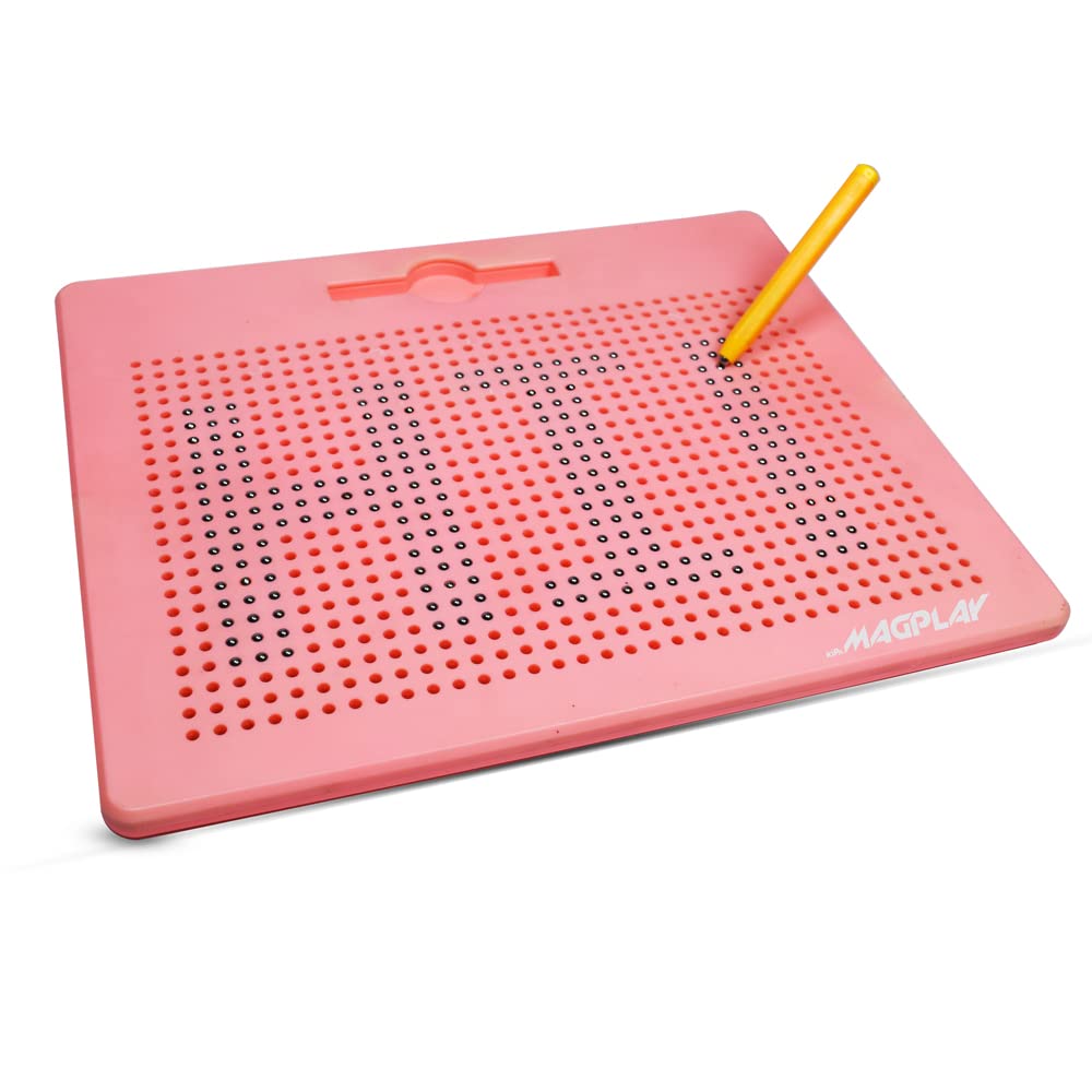 Kipa Gaming Magnetic Drawing Board for Toddlers & Kids: Fun Doodle & Sketch Toys with Magnet Stylus Pen and 782 Beads - Ideal Travel & Car Ride Activities for Girls & Boys - Pink