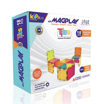 KIPA GAMING MagPlay 18pcs The Original STEM Magnetic Building Tiles & Blocks - Made in India - Open-Ended Creative Learning Educational Toys for Children Ages 3+, Multicolor