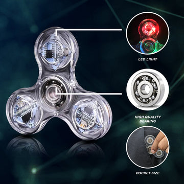 Kipa Gaming LED Light Up Fidget Spinners - Glow in The Dark Sensory Toys for Kids, Stress and Anxiety Relief Hand Spinner, Party Favor Goodie Bag Stuffers, 1 Piece