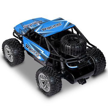 Kipa Gaming USB Rechargeable Duster RC Car Pack of 1 | Remote Control Car with Spring Suspensions | 2WD Rock Crawler Gift for Kids and Boys - Blue