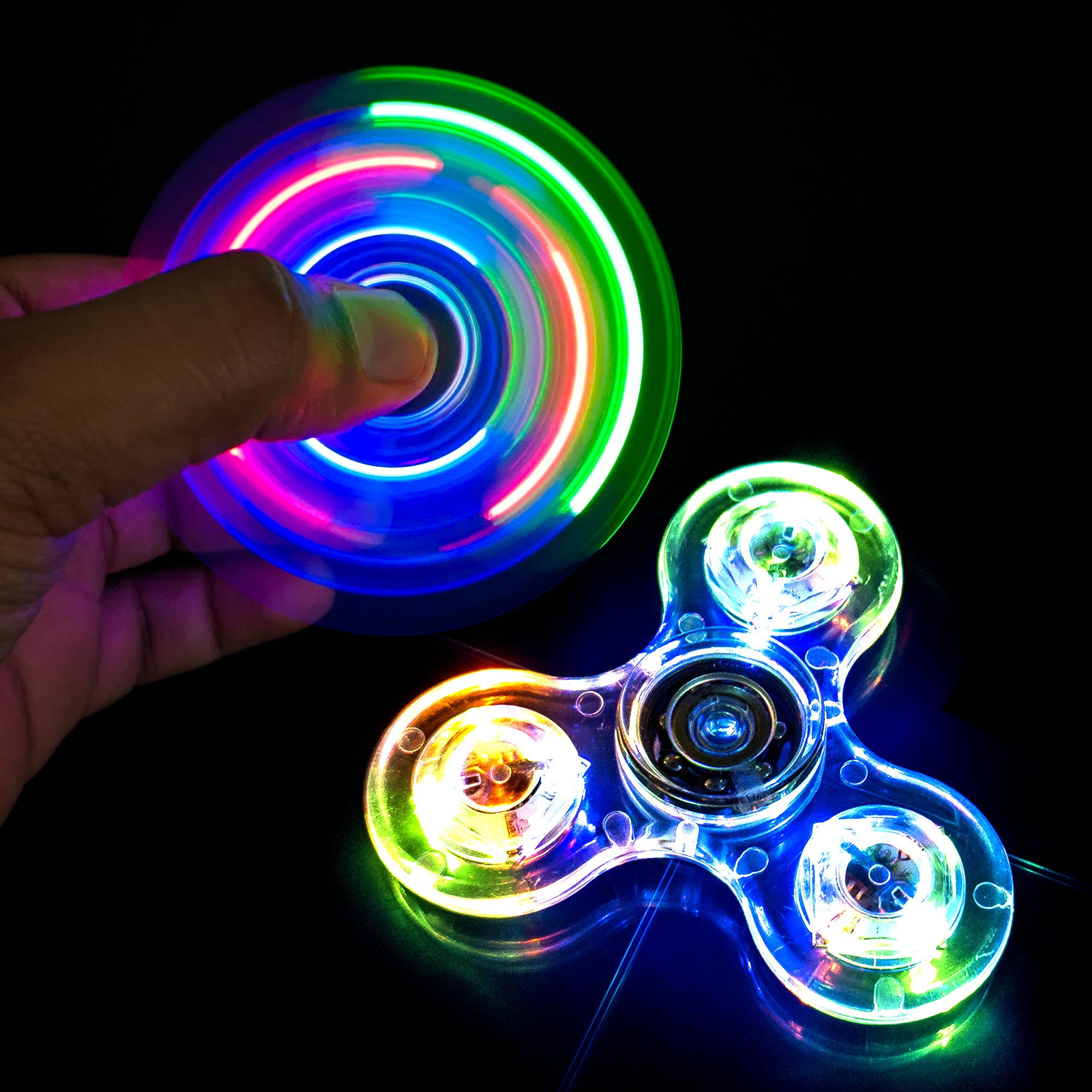 Kipa Gaming LED Light Up Fidget Spinners - Glow in The Dark Sensory Toys for Kids, Stress and Anxiety Relief Hand Spinner, Party Favor Goodie Bag Stuffers, 1 Piece