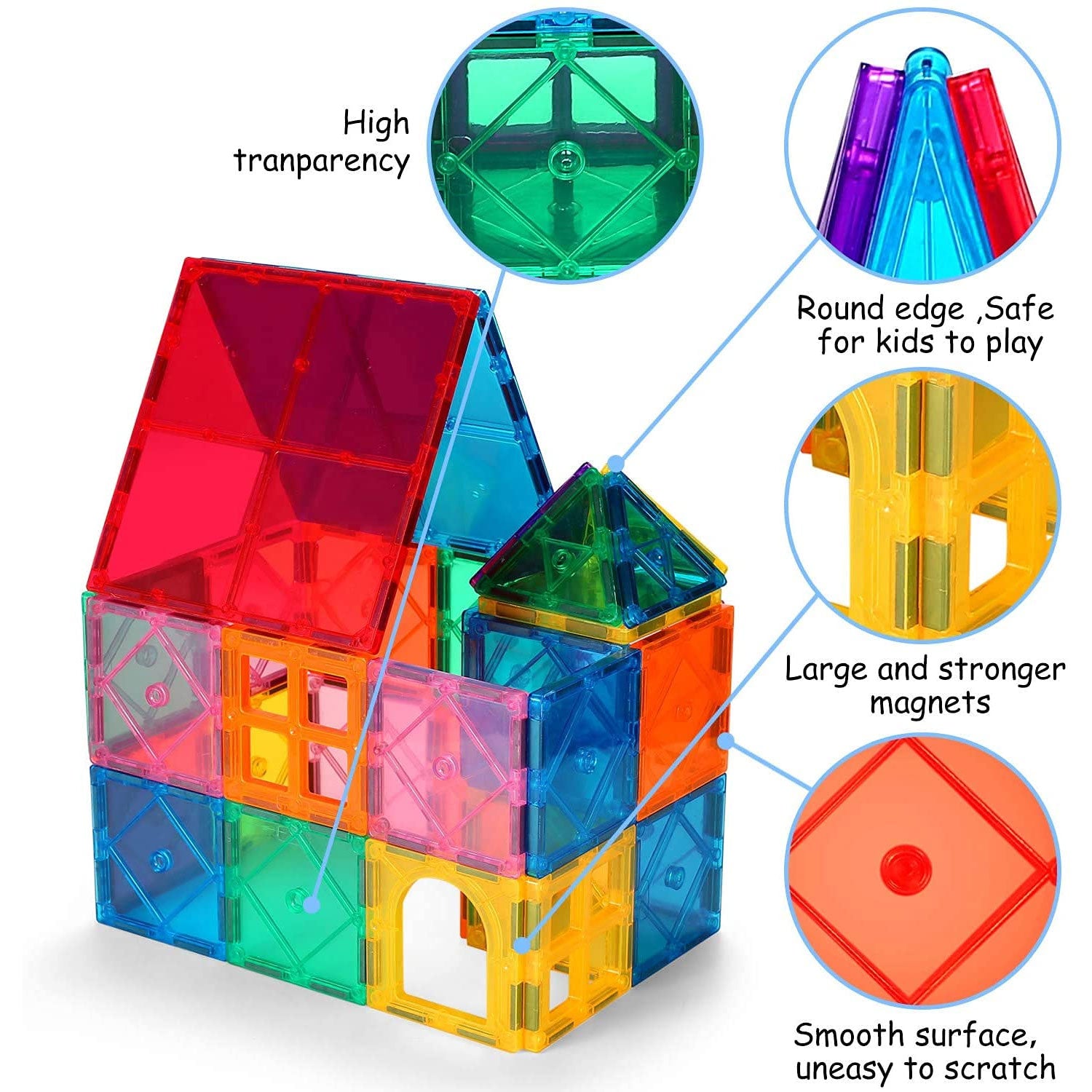 その他 maggy KIPA GAMING MagPlay 76pcs Magnetic Building Tiles & Blocks - Open-Ende